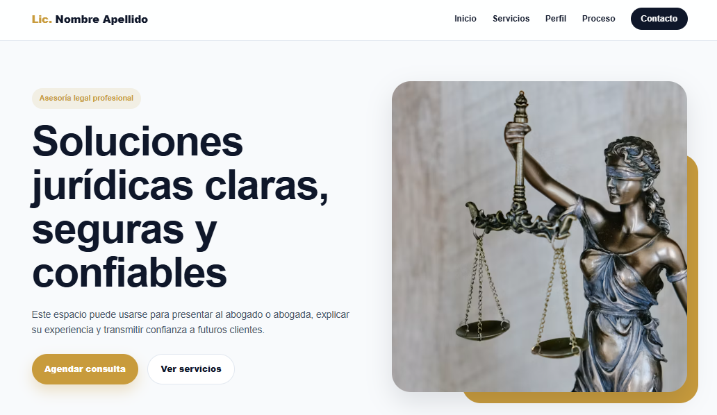 Proyecto web para despacho jurídico